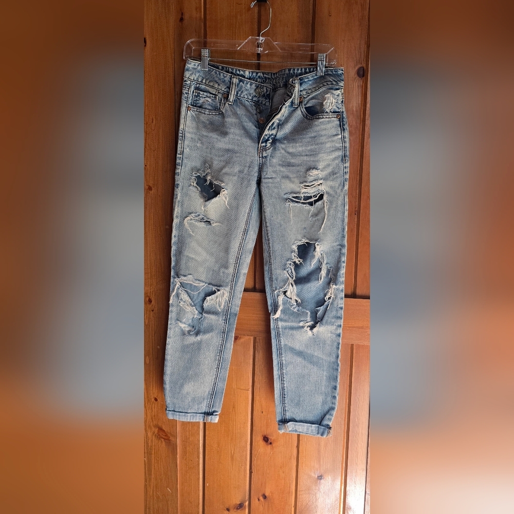 Distressed Blue Jeans